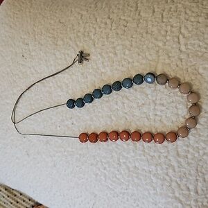 Multicolor 44" sterling silver necklace w/semi-precious stones. Adjustable. EUC.